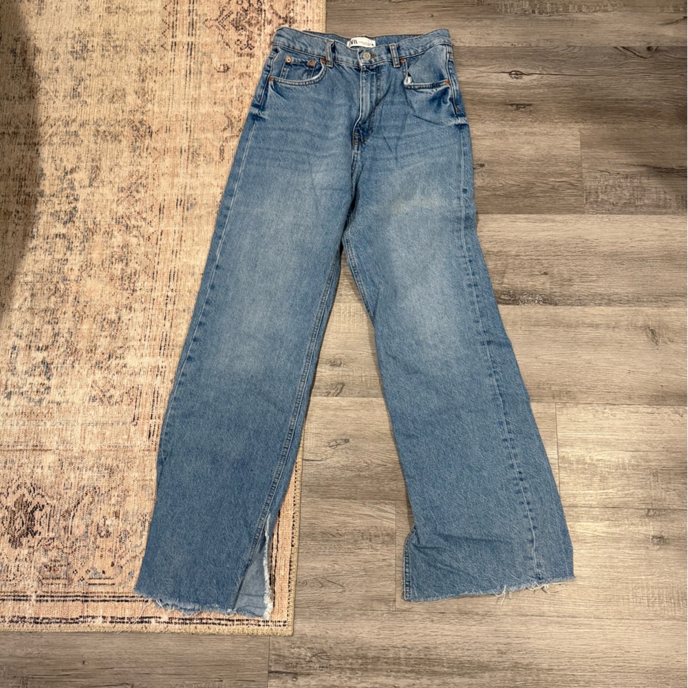 Zara Light Blue Straight Leg Jeans